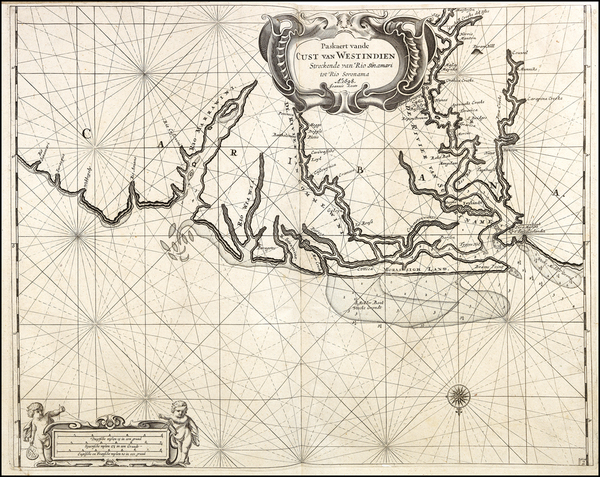 37-South America Map By Arent Roggeveen / Jacobus Robijn