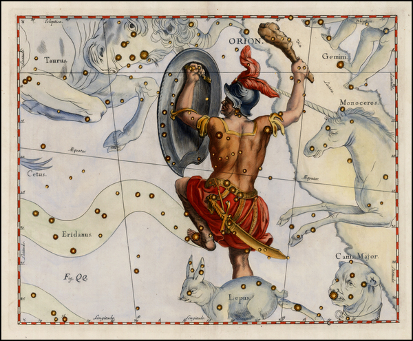 62-Celestial Maps Map By Johannes Hevelius