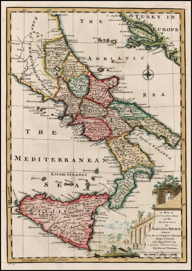 29-Italy and Balearic Islands Map By Emanuel Bowen