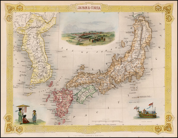 96-Japan and Korea Map By John Tallis