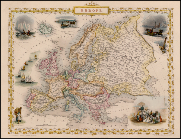 49-Europe and Europe Map By John Tallis