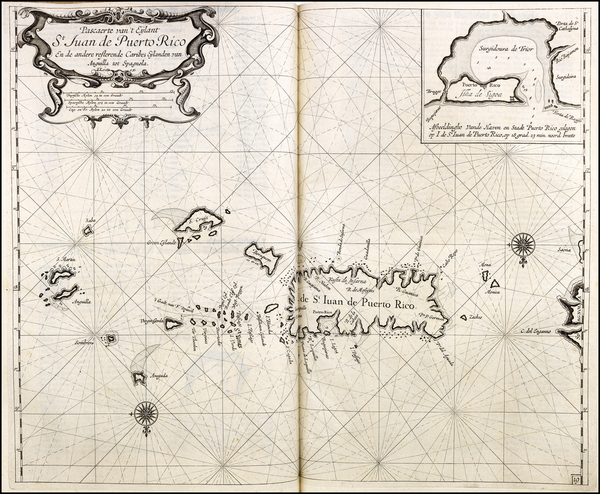 49-Caribbean Map By Arent Roggeveen / Johannes Loots