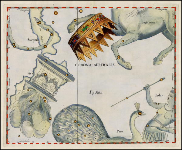 65-Celestial Maps Map By Johannes Hevelius