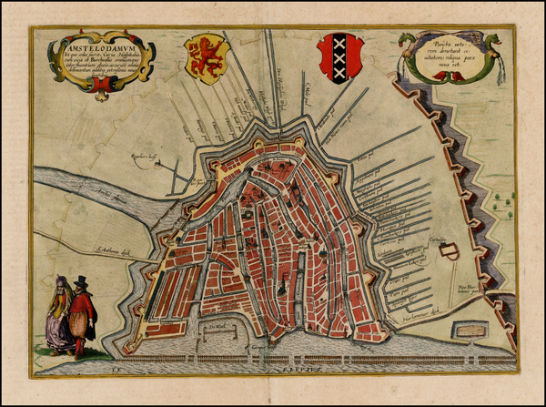 54-Netherlands Map By Georg Braun  &  Frans Hogenberg