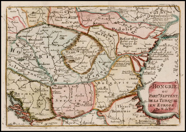 29-Hungary, Balkans and Turkey Map By Nicolas de Fer