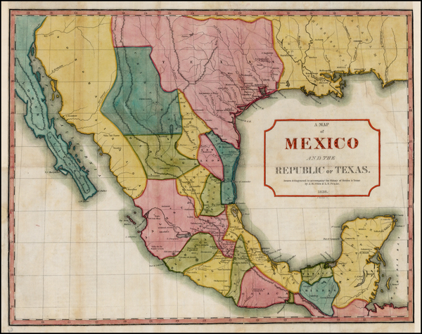 96-Texas, Plains, Southwest, Mexico and Baja California Map By J.M.  Niles  &  L.T. Pease