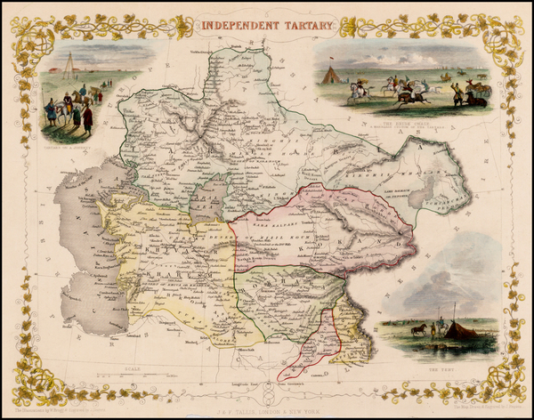 81-India, Central Asia & Caucasus and Russia in Asia Map By John Tallis