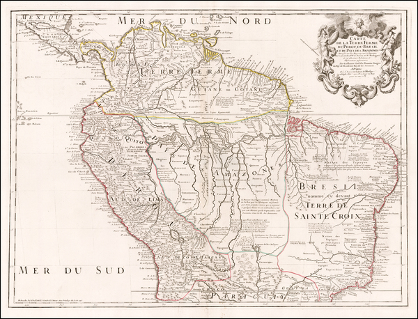 49-Colombia, Brazil, Paraguay & Bolivia, Peru & Ecuador and Venezuela Map By Guillaume De 