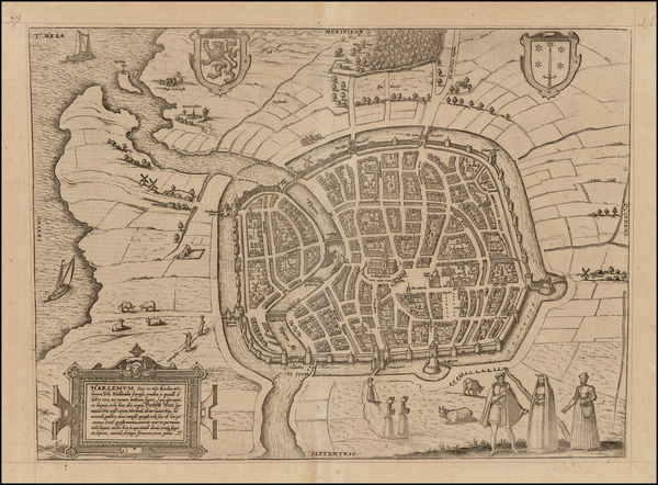 17-Netherlands Map By Georg Braun  &  Frans Hogenberg