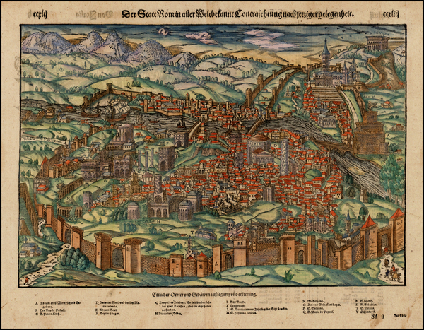 80-Italy Map By Sebastian Munster