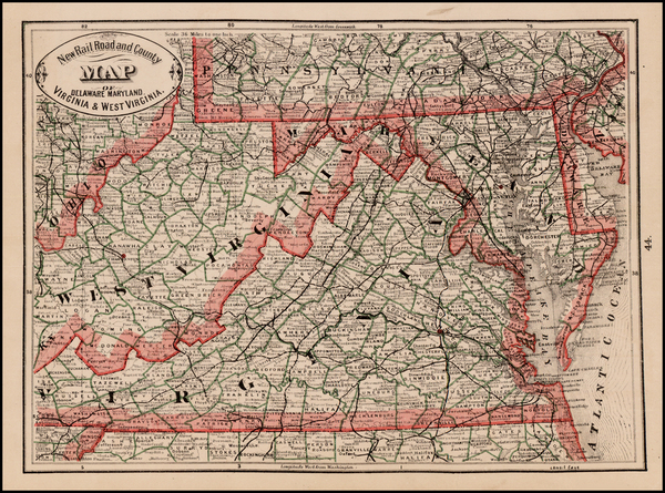 65-Mid-Atlantic and Southeast Map By George F. Cram