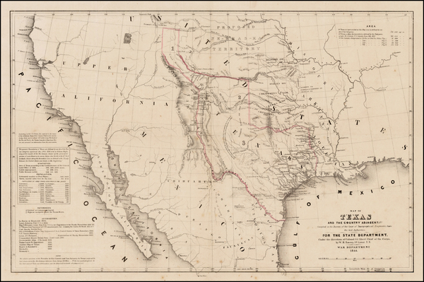 66-Texas, Southwest, Rocky Mountains and California Map By William Hemsley Emory