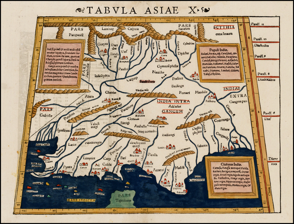 39-India and Central Asia & Caucasus Map By Sebastian Munster