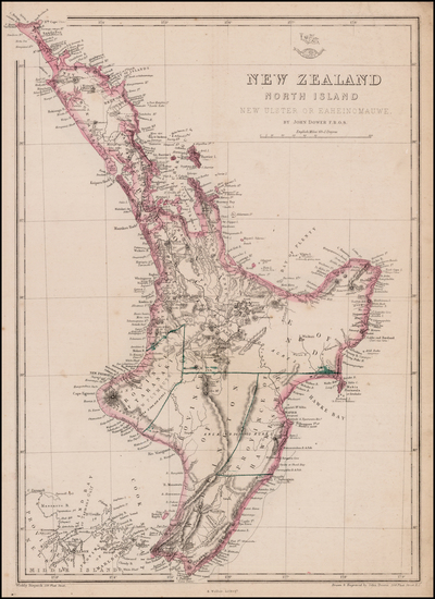 96-New Zealand Map By John Dower