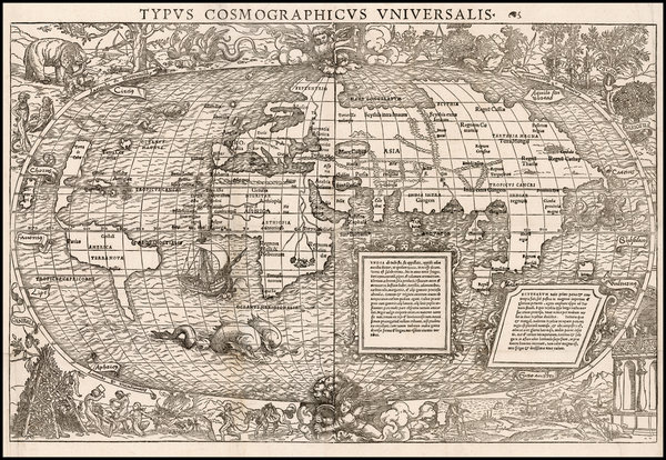 27-World and World Map By Sebastian Munster - Simon Grynaeus