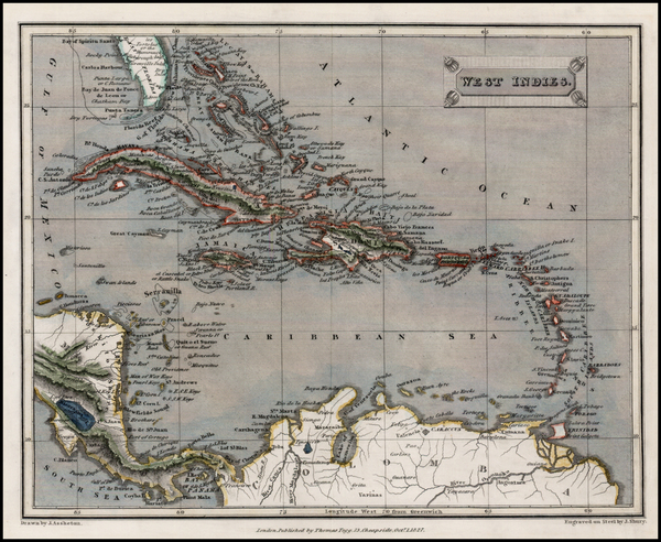 56-Caribbean Map By Thomas Tegg