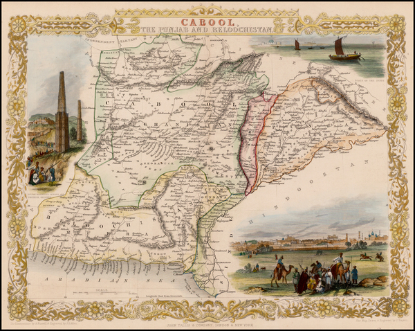 76-India, Central Asia & Caucasus and Middle East Map By John Tallis