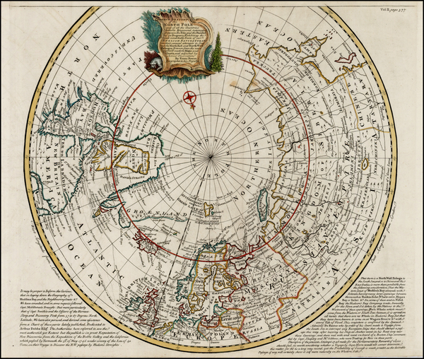 58-Northern Hemisphere, Polar Maps and Canada Map By Emanuel Bowen