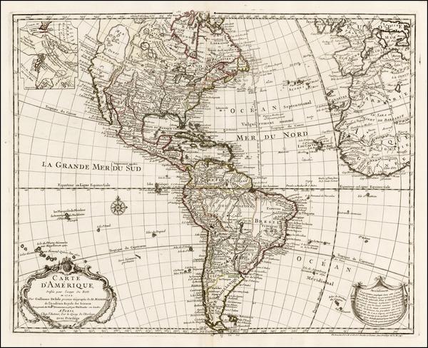 22-Alaska, South America and America Map By Guillaume De L'Isle / Philippe Buache