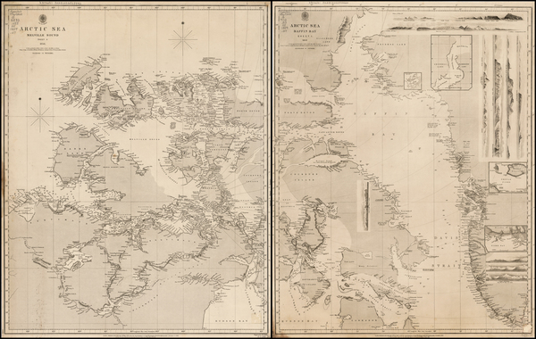 7-Polar Maps and Canada Map By British Admiralty