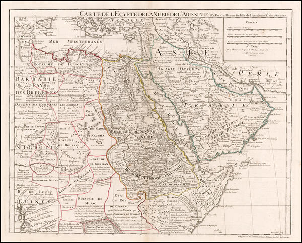 52-Middle East, Turkey & Asia Minor, North Africa and East Africa Map By Philippe Buache