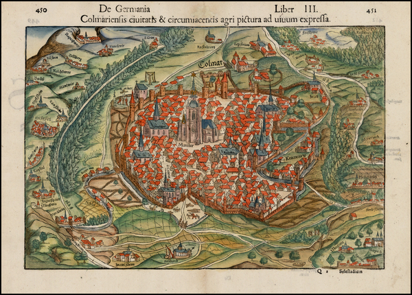 56-France and Germany Map By Sebastian Munster