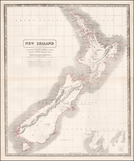 61-New Zealand Map By W. & A.K. Johnston