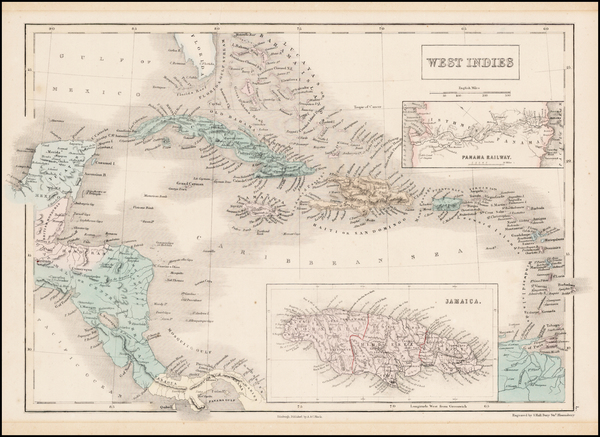 14-Caribbean Map By Adam & Charles Black