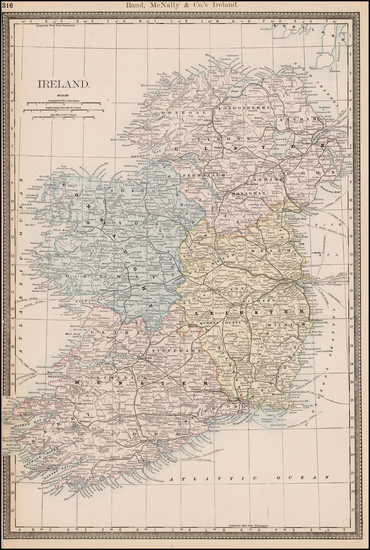 87-Ireland Map By William Rand  &  Andrew McNally