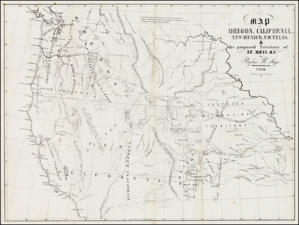 97-South, Texas, Plains, Southwest, Rocky Mountains and California Map By Rufus Sage