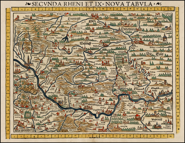 47-France and Germany Map By Sebastian Munster