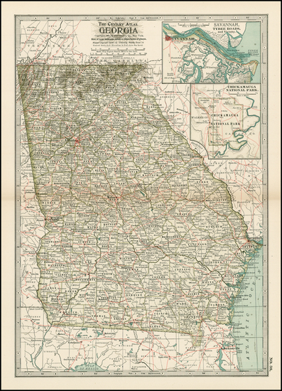 88-South and Southeast Map By The Century Company