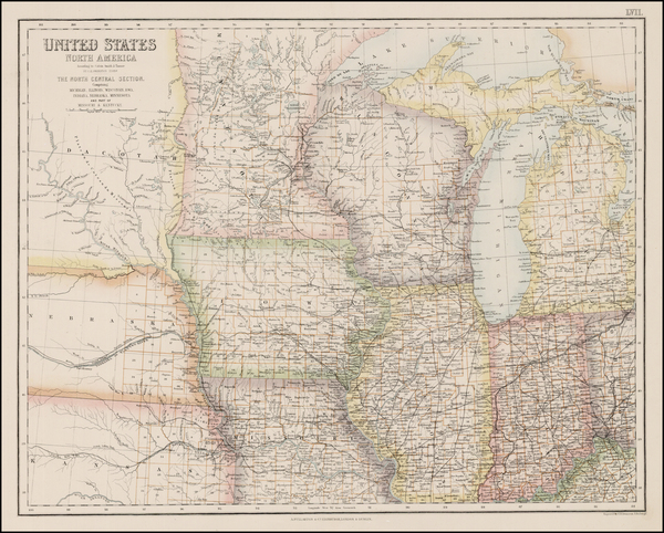 39-Midwest and Plains Map By Archibald Fullarton & Co.