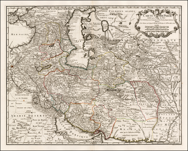 9-Central Asia & Caucasus and Middle East Map By Guillaume De L'Isle / Philippe Buache