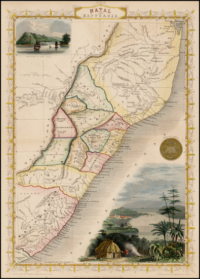 88-South Africa and East Africa Map By John Tallis