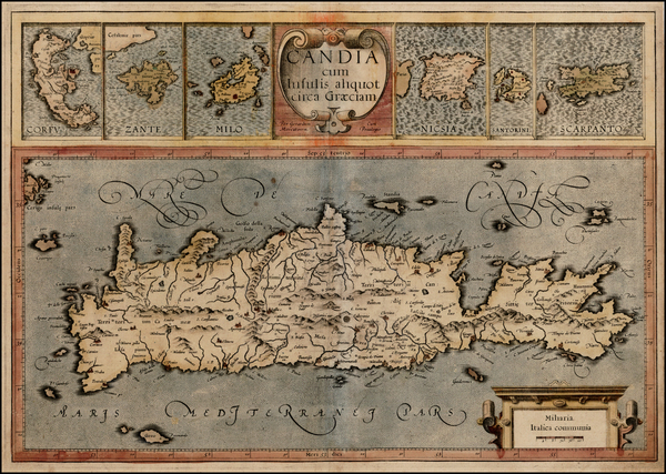 84-Mediterranean, Balearic Islands and Greece Map By Gerard Mercator