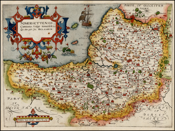 5-British Isles Map By William Kip / Christopher Saxton