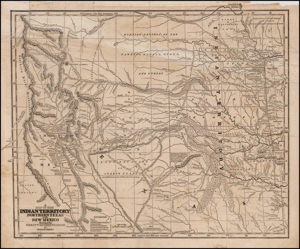 62-Texas, Plains, Southwest and Rocky Mountains Map By Josiah Gregg