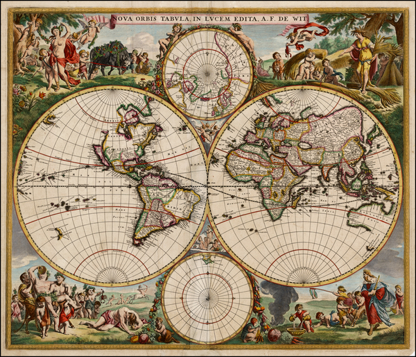 84-World, World and Polar Maps Map By Frederick De Wit