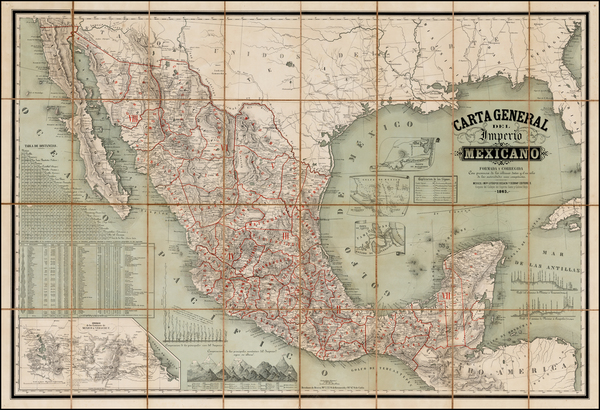 36-Mexico Map By Decaen & Debray