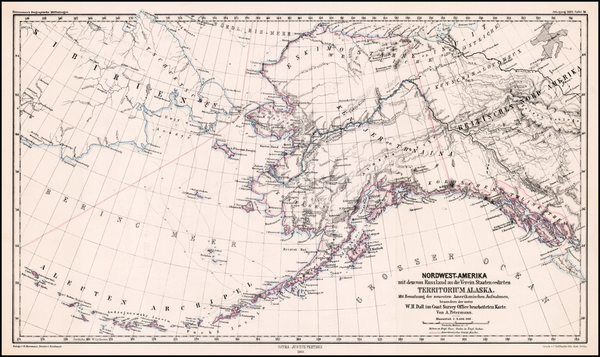 2-Alaska, Russia in Asia and Canada Map By Augustus Herman Petermann