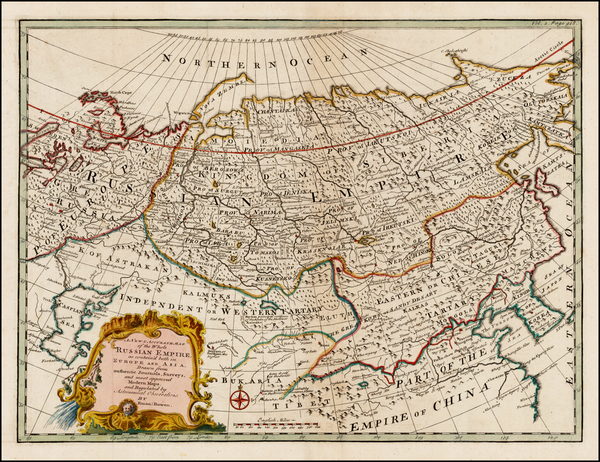 77-Russia, China, Central Asia & Caucasus and Russia in Asia Map By Emanuel Bowen