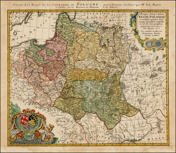 86-Poland and Baltic Countries Map By Homann Heirs / Tobias Mayer