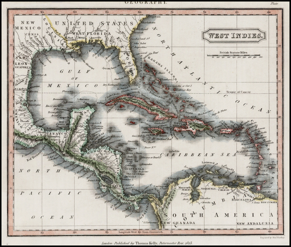 86-Florida and Caribbean Map By Thomas Kelly