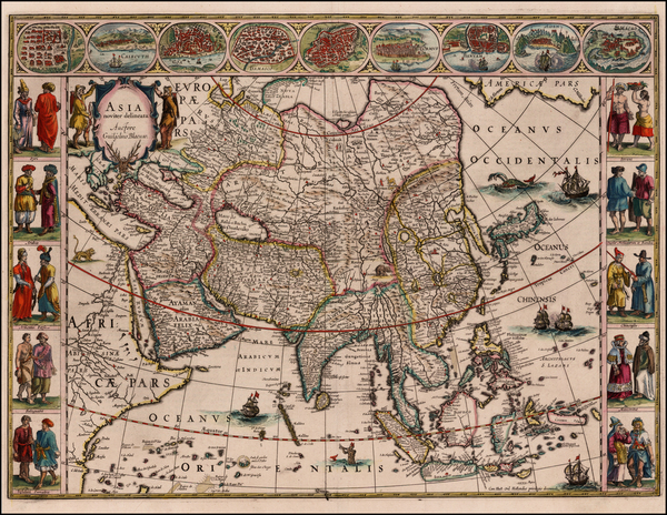 48-Asia and Asia Map By Willem Janszoon Blaeu