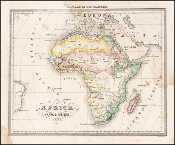 45-Africa and Africa Map By Francesco Marmocchi