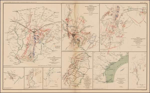 62-Mid-Atlantic, South and Texas Map By Julius Bien & Co.