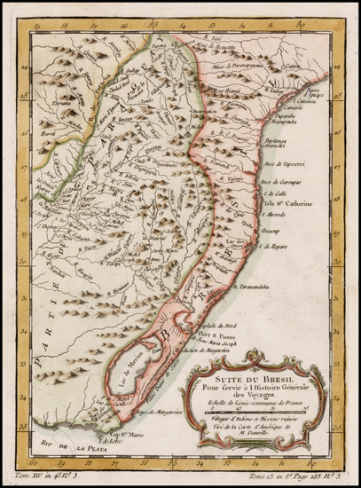 0-Brazil Map By Jacques Nicolas Bellin