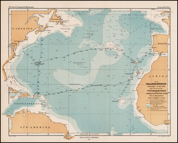 56-Atlantic Ocean Map By Augustus Herman Petermann