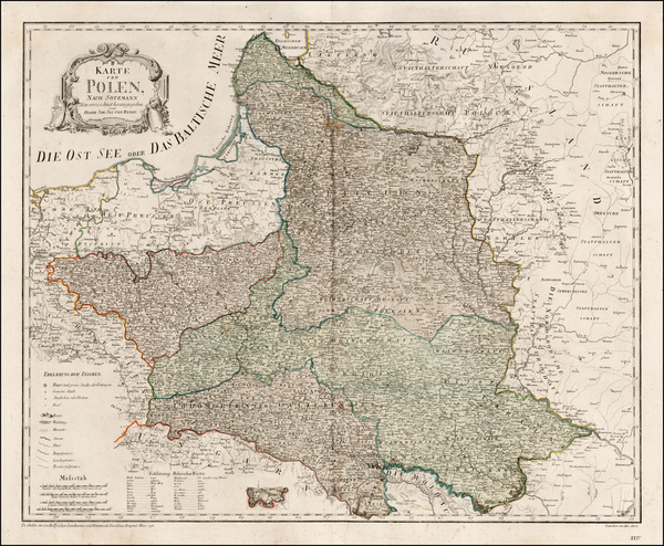 0-Poland and Baltic Countries Map By Franz Johann Joseph von Reilly